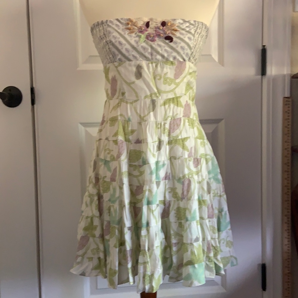 Free People Removable Straps Leaf Print Dress